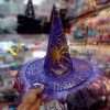 کلاه جادوگر مودار ریش ریش فروش عمده کلاه جادوگر هالووین خزدار بنفش بچه گانه کودک